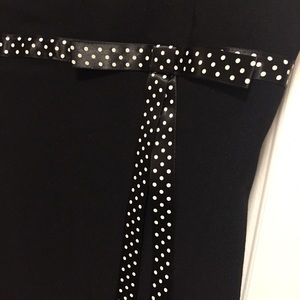 Little Black Dress w/ white polka dot ribbon sash - JUNIORS Size 9